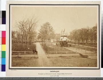 Catafalque : remains of President Lincoln lying in state, Cleveland O. April 28th, 1865