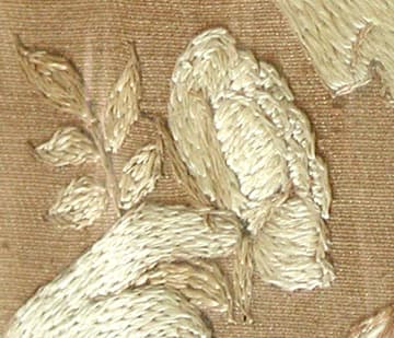 Ebonised Demi-lune Cabinet with Embroidered Panels