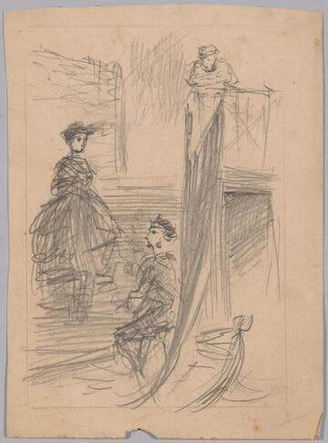 Woman Talking to a Boatman