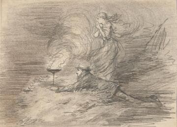 Couple with Torch on a Bluff