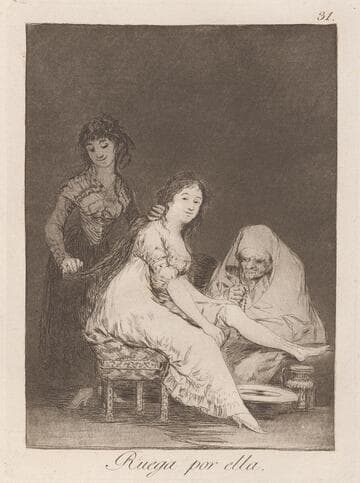 A gift for the master (Obsequio á el maestro), Plate 47 from Los Caprichos