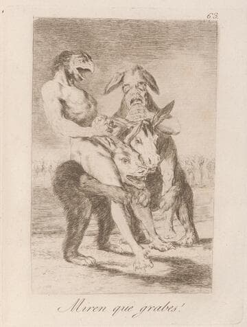 She prays for her (Ruega por ella), Plate 31 from Los Caprichos