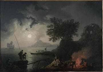 View of Naples in Moonlight