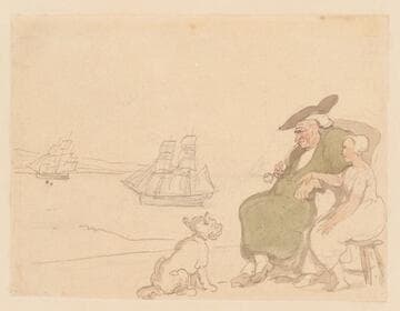 A Man and a Woman Watching Shipping