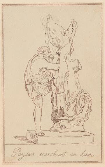 Peasant Disembowling a Deer, After the Antique