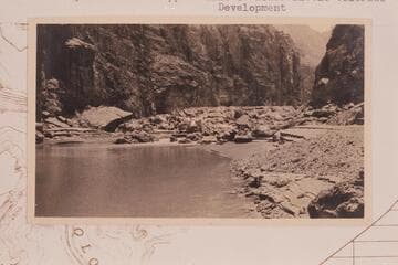 Falls in the Little Colorado at Mile 7 1/2. His caption reads: "Upper Falls of Lower Little Colorado Development"