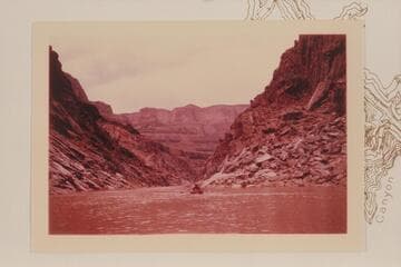 Down river showing the cable used in the drilling of the dam site at Mile 237.5