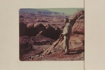 John Doerr looking at Fifty Mile Mountain on the skyline from Rainbow Bridge Trail near Bald Rock Creek
