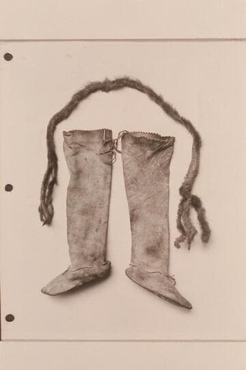 Plain undecorated combination leggings and moccasins