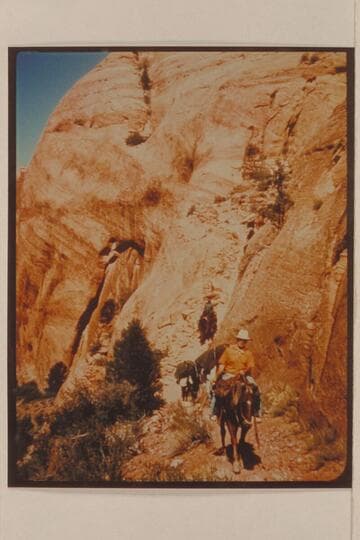The cliff trail down into Bald Rock Creek. Dock Marston is in the foreground