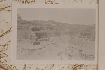 Crystal Canyon and Grama Point from point on shoulder of Ra where Stanton made his picture 354-486 in 1890, Feb. Below the Supai Cliff west of the center of the north shoulder of Ra