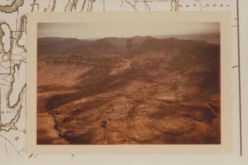 Up Queantoweap Valley to Mt. Turnbull and Mt. Emma. The road to the rim at Whitmore Trail crosses the lava flow