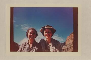 Doris Fletcher and Dotty Williams. Both were in the Mexican Hat Expedition party in Grand Canyon in 1957, July