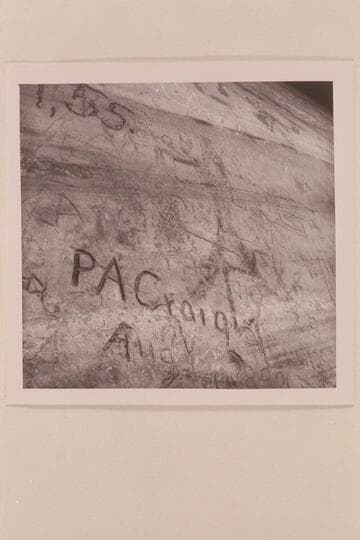 The name of P.A. Craig and the date Aug. 4, 1892 cut deeply into the wall at TSE AH TOH. Above the deep cutting is another cut of his name