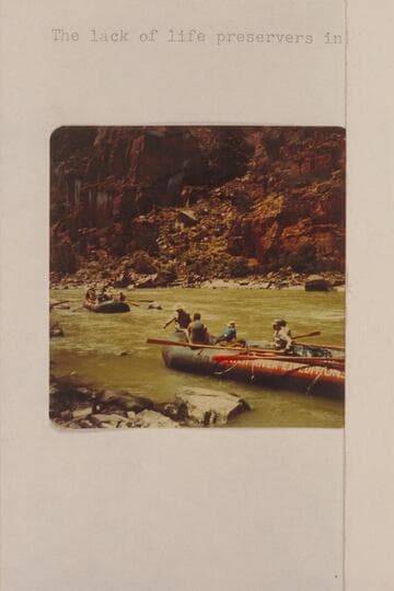 Two Hatch pontoons, with the Appalachian Club members aboard, pulling clear of the rocky shore at the lower end of Disaster Rapid