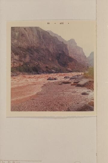 Up to Vulcan Rapid from beach near the springs at left bank