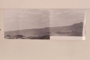 Across the San Juan River and toward the east side of Navajo Mountain. Trail Canyon is lower right