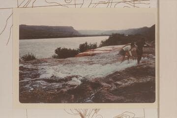 Run-off at end of eruption of cold-water geyser, Mile 113
