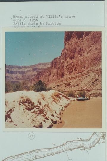 Boats moored at Willie's grave