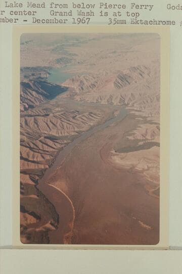 Down Lake Mead from below Pierce Ferry.  Gods Pocket is upper center.  Grand Wash is at top