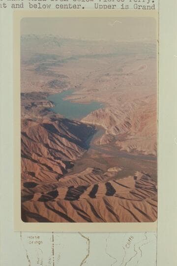 Down Lake Mead from below Pierce Ferry. Gods Pocket is right and below center. Upper is Grand Wash