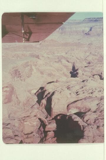 Rainbow Bridge from the air. No Name Mountain or Fifty Mile Mountain is upper right