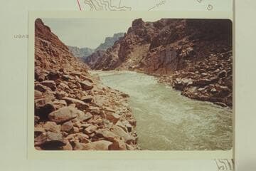 Gneiss Canyon Rapid when the flow had been cut to 1,000 cfs. at Glen Canyon Dam