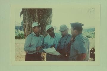 Udall junket at Anderson Bottom.  Freeman; Udall; Arnberger; Thompson