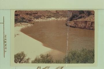 Down river from Mile 194.  The lava remnants at upper right appear in Fletcher's 5-14 in the distance