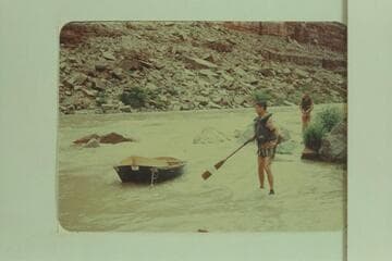 San Juan River trip, 1950, 29 May-June 08 [Don Wimpress in foreground, Walt in background]