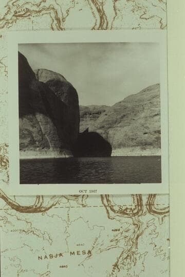 Attempt at location of former Barrier fall and so-called  "mystery steps" near mouth of Anasazi Canyon