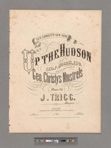 Up the Hudson / words by Geo. P. Morris, Esq. sung with great applause by Geo. Christy's Minstrels music by J. Trigg