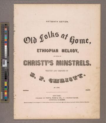 Old folks at home : Ethiopian melody / as sung by Christy's Minstrels ; written and composed by E. P. Christy