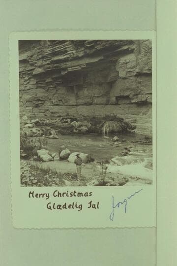 Jorgen Visbak Christmas card to Marston family- A mile below Beaver Falls in Havasu Canyon
