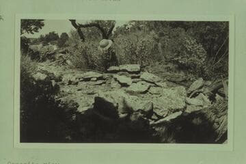 From the set of post card prints taken in situ on Wotan's Throne. Opposite view [to V061/0006.01].  Indian house on Wotan