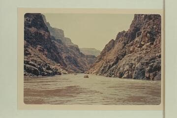 Three of the Hatch boloneys below Mile 234.1 watched by the party who had floated down from Diamond Creek