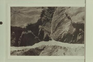 Looking southwest over Crystal Canyon toward Slate Creek.  Crystal Rapid--Mile 98.1.  Approximate river flow:  18,000 cfs