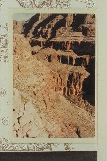 View up Trail Canyon from cairn at the head of the big drop