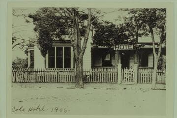 Cole Hotel [photo reverse:  Old Cole Hotel--Kanab, Utah.  Eleanor A. McAllister--Mgr.]