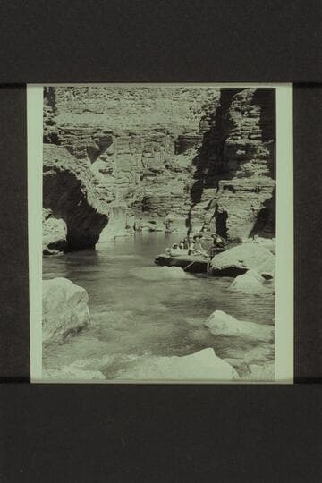 Chris Craft in lagoon at mouth of Havasu Creek;  Marston, Taylor, Desloge and Forcier
