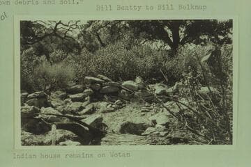 From the set of post card prints taken in situ on Wotan's Throne.  Indian house remains on Wotan