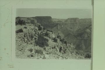 Nankoweap Trail starting down the Redwall.  Nankoweap Mesa and Kwagunt Butte