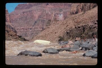 "Wee Red" on her beam ends Vulcan Rapids