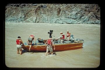 Crew beaching, camera boat