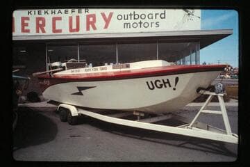 Salmon River boat "Ugh" which tried Colorado River; Salt Lake City
