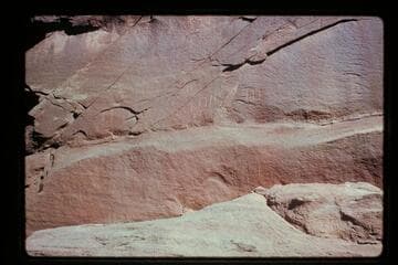 Inscription with date 1933 cut in Bald Rock Creek by trail