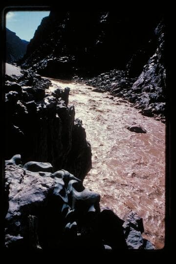 Up from alcove at right bank; 232 Mile Rapids