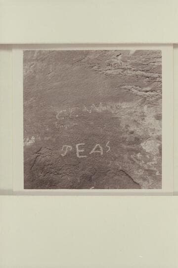 Inscriptions along the trail east of Hole in the Rock crossing. They are beyond the second dugway