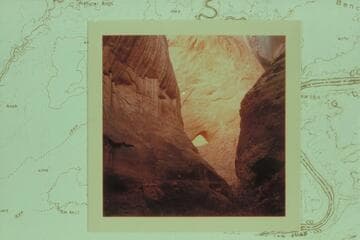 Arch in Davis Gulch from about 1/2 mile distance and about 2 miles from the Escalante River