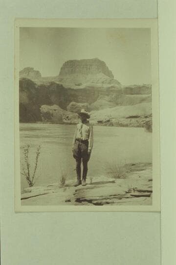 Charles L. Bernheimer at the mouth of Aztec Creek